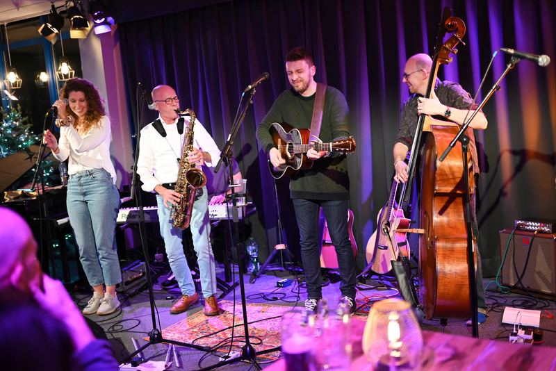 Tom performing live with his band